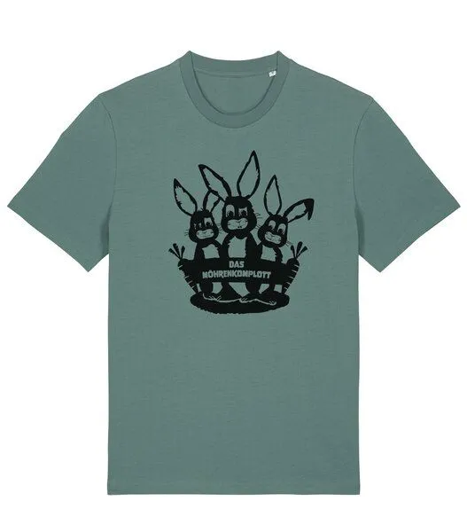 päfjes päfjes Das Hasen Möhrenkomplott - Fair Wear Männer/Unisex T-Shirt, Grün (green bay), – Produktbild 2 von 4