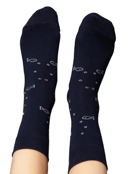 FellHerz FellHerz Socken mit Bio-Baumwolle Anker dunkelblau – Produktbild 1 von 1