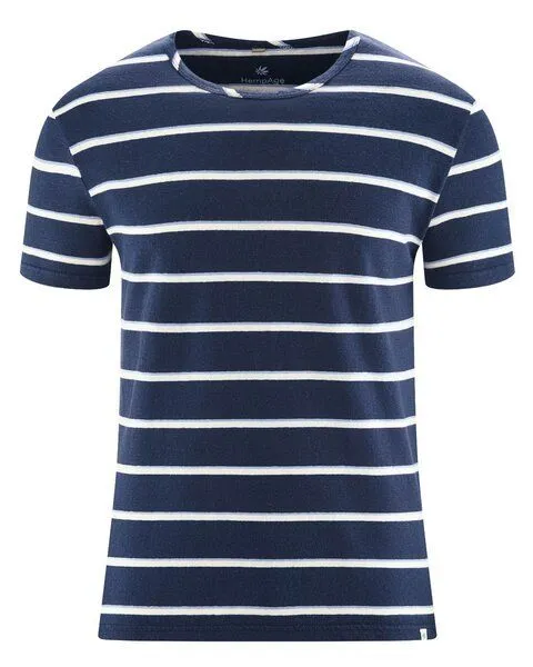 HempAge HempAge gestreiftes Hanf T-Shirt, Navy (blau), – Produktbild 2 von 3