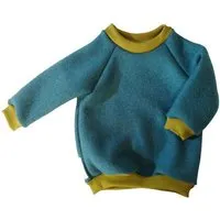 liebewicht liebewicht Pullover aus Bio Wolle Wollwalk für Babys und Kinder, Petrol/heugrün, – Produktbild 1 von 1