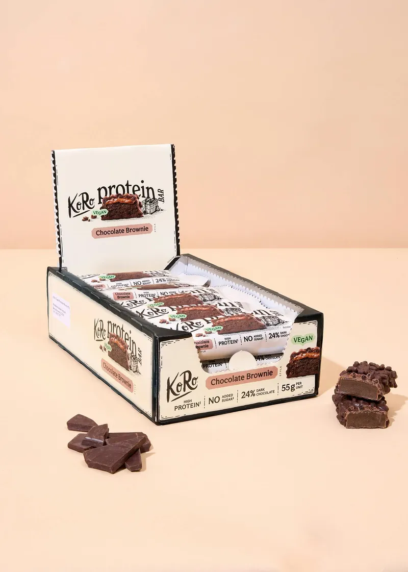 KoRo Veganer Proteinriegel Schokolade Brownie 15 x 55 g – Produktbild 2 von 5