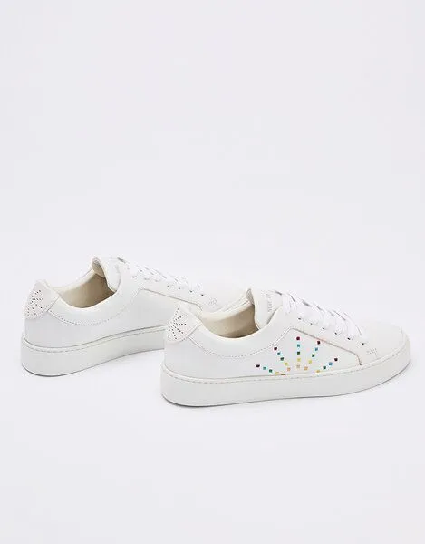 NINE TO FIVE NINE TO FIVE #gràcia - minimalistischer Damen Laced Sneaker aus Bioleder, Rainbow star, – Produktbild 4 von 4