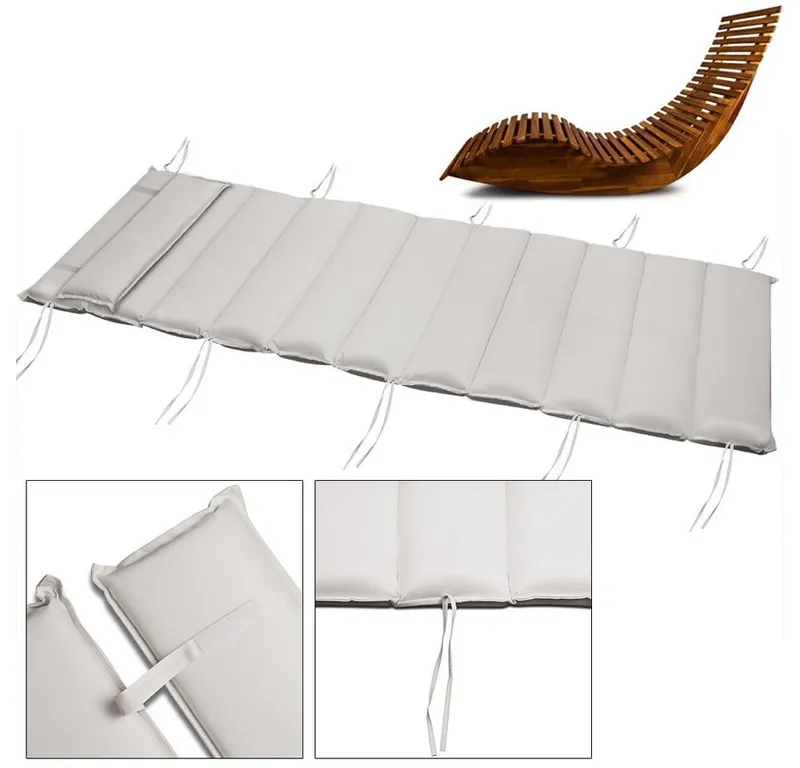 Casaria® Casaria® Saunaliege Java 2er-Set Akazie FSC®-zertifiziert mit Auflage Creme – Produktbild 6 von 7