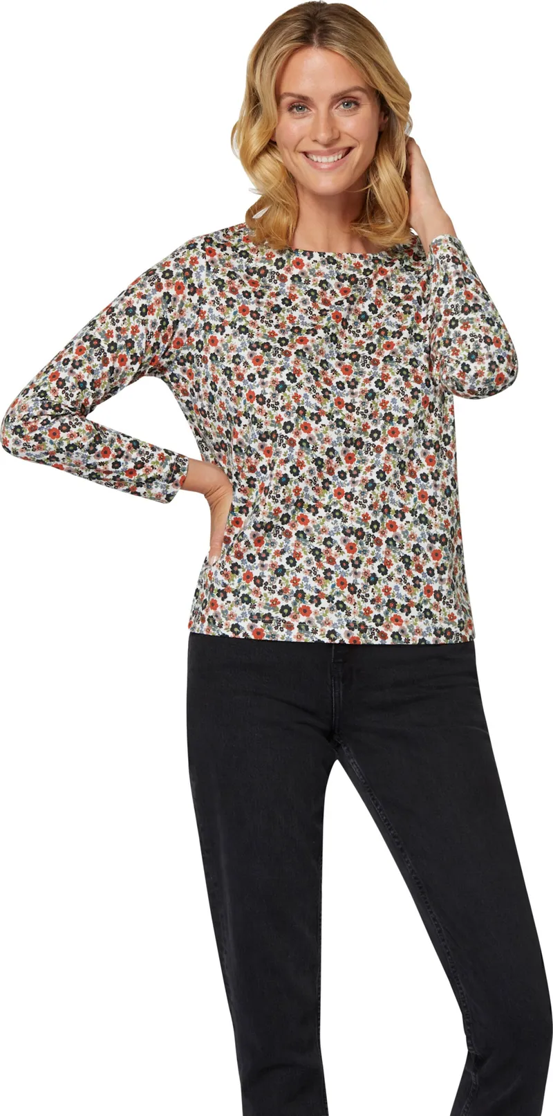 Witt Langarmshirt ecru-rosenholz-bedruckt, Ecru-rosenholz-bedruckt, – Produktbild 2 von 2