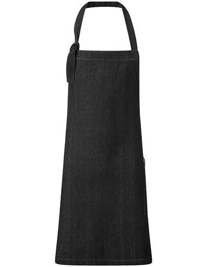 Premier Workwear Premier Workwear Latzschürze (recycelte Baumwolle u. recyceltes Polyester) mit Taschen, Black denim (ca. pantone 426c), – Produktbild 1 von 2