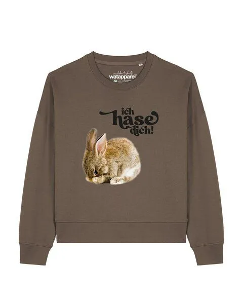 watapparel watapparel Sweatshirt Frauen Ich hase dich!, Mocha, – Produktbild 1 von 2