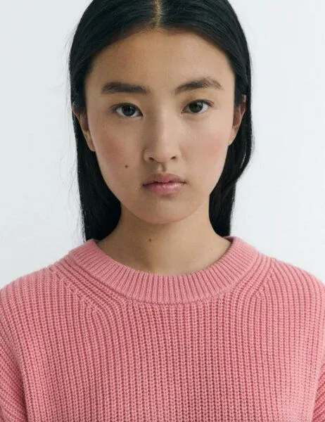thinking mu thinking mu Carmen Knitted Sweater, Pink (coral pink), – Produktbild 3 von 4