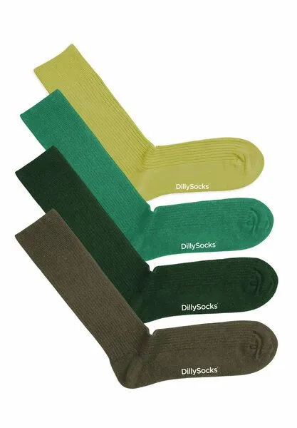 DillySocks DillySocks Socken „Premium Ribbed Collection“, Lime green - sea green - forest green - olive green, – Produktbild 1 von 4