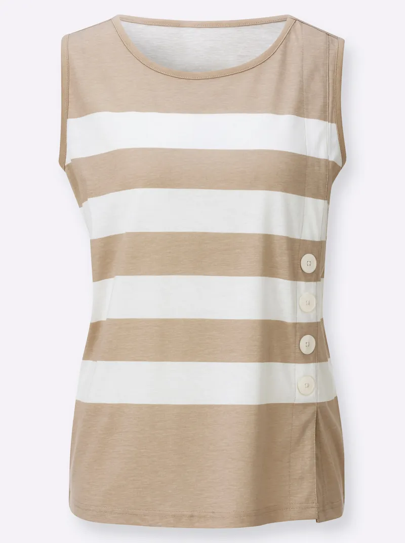 Witt Witt Shirttop beige-ecru-gemustert, Beige-ecru-gemustert, – Produktbild 1 von 2