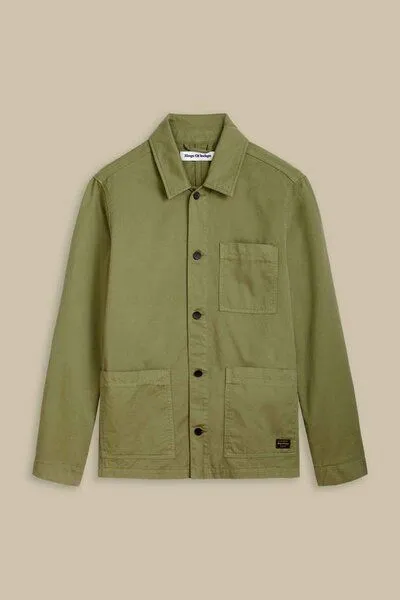 Kings Of Indigo Kings Of Indigo Herren Worker-Jacket "DAVID" aus ungefärbtem Denim aus Biobaumwolle, Grün (loden green), – Produktbild 4 von 4