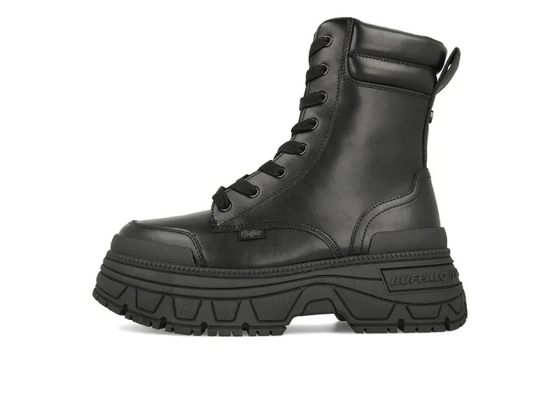 Buffalo Buffalo Fusion Lace Up Mid Damen Black Ankleboots, Schwarz, – Produktbild 1 von 5