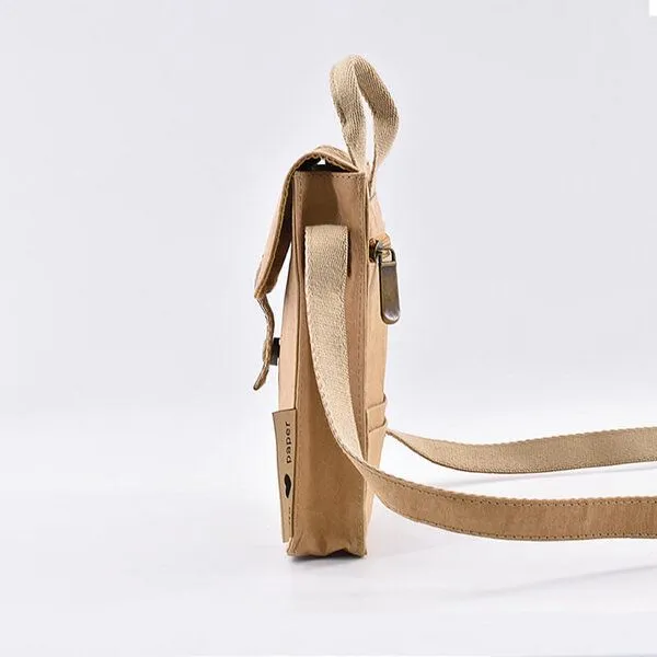PAPERO PAPERO Handy Umhängetasche aus Papier RFID Bauchtasche, Braun, – Produktbild 1 von 4