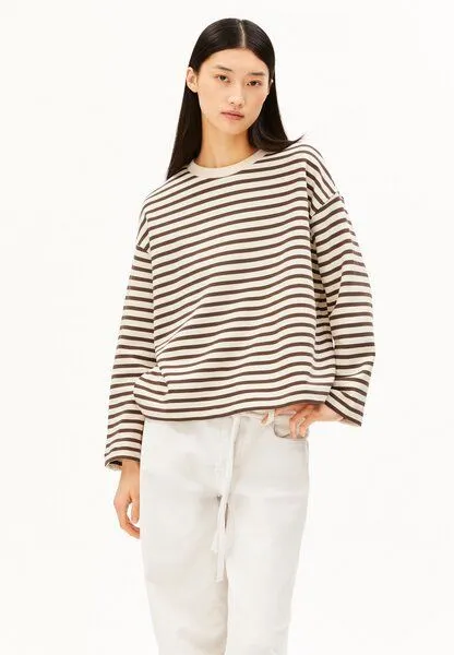 ARMEDANGELS ARMEDANGELS FRANKAA MAARLEN STRIPE Damen Sweatshirt aus Bio-Baumwolle, Undyed-claystone, – Produktbild 1 von 4
