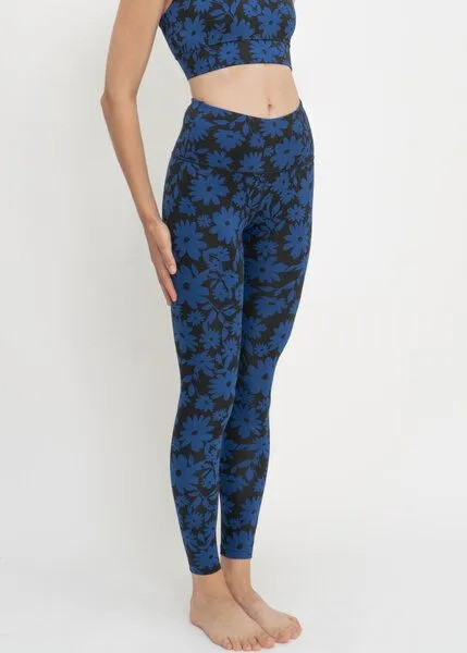 boochen boochen Surf & Yoga Highwaist Leggings mit Moonflower Print, Dark moonflower (schwarz), – Produktbild 1 von 4