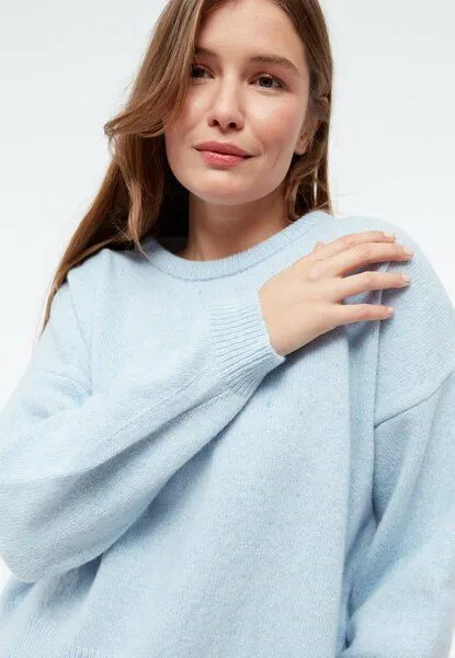 Givn Berlin Givn Berlin Cropped Strickpullover GBJELLA aus recyceltem Wollgemisch, Light blue, – Produktbild 4 von 4