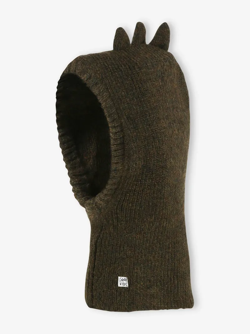 Vertbaudet Jungen Schalmütze mit Dino-Kamm, Khaki, – Produktbild 4 von 4