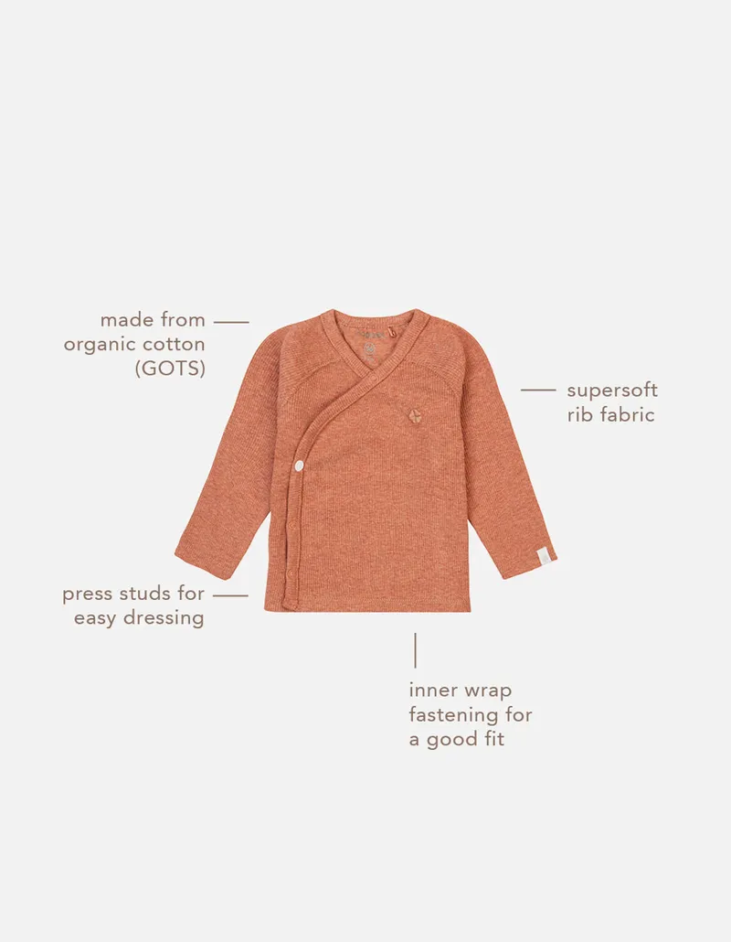 Noppies Newborn Langarmshirt Nanyuki, Orange, – Produktbild 1 von 3