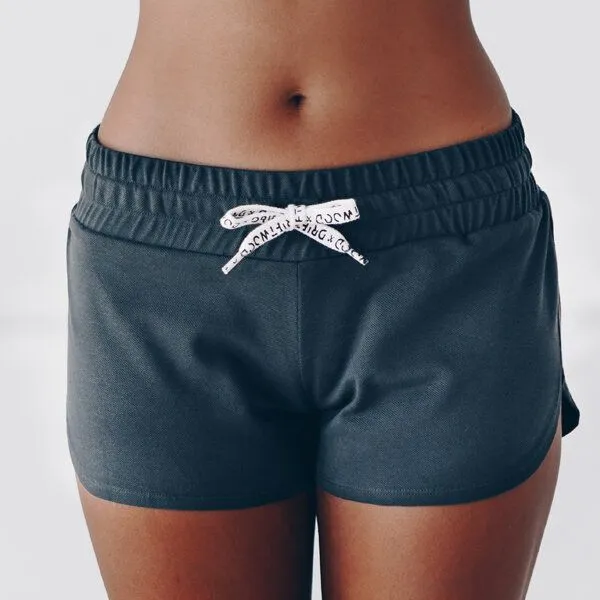 The Driftwood Tales The Driftwood Tales Kurze, sportliche Damenhose mit breitem Bund und DRIFTWOOD-Kordelzug, Anthrazitgrau, – Produktbild 2 von 4