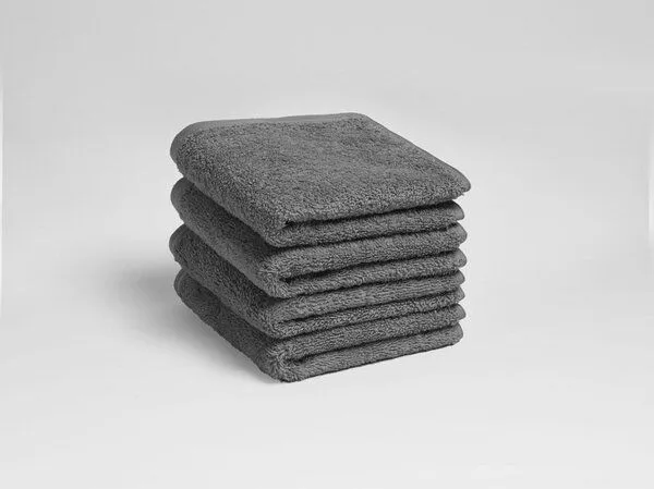Yumeko Gästehandtücher Terry 30x50 - 4 Stk. Yumeko aus Bio-Baumwolle, Dark grey, – Produktbild 2 von 4