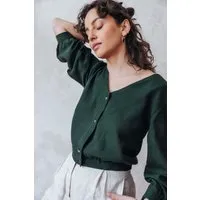Jyoti - Fair Works Jyoti - Fair Works Damen vegan Bluse Sahay Olive – Produktbild 1 von 1
