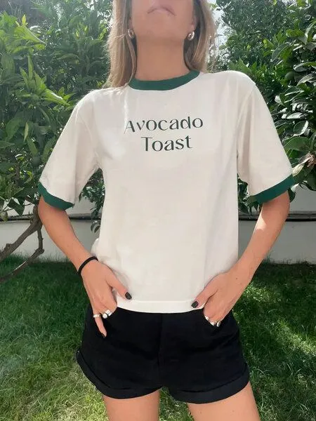 New Orchard New Orchard Vegan T-shirt 100% Baumwolle, Weiß und grün, – Produktbild 1 von 3