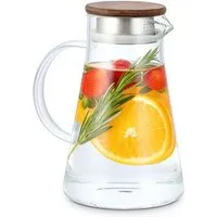 Econovo Econovo Glaskaraffe mit Holzdeckel 1,5L & 2L – Produktbild 1 von 1