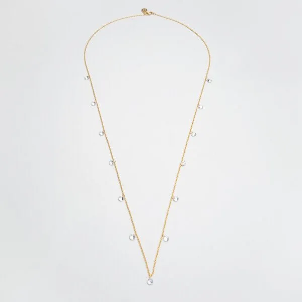 fejn jewelry fejn jewelry Kette long sparkle mit Zirkona, Gold, – Produktbild 1 von 3