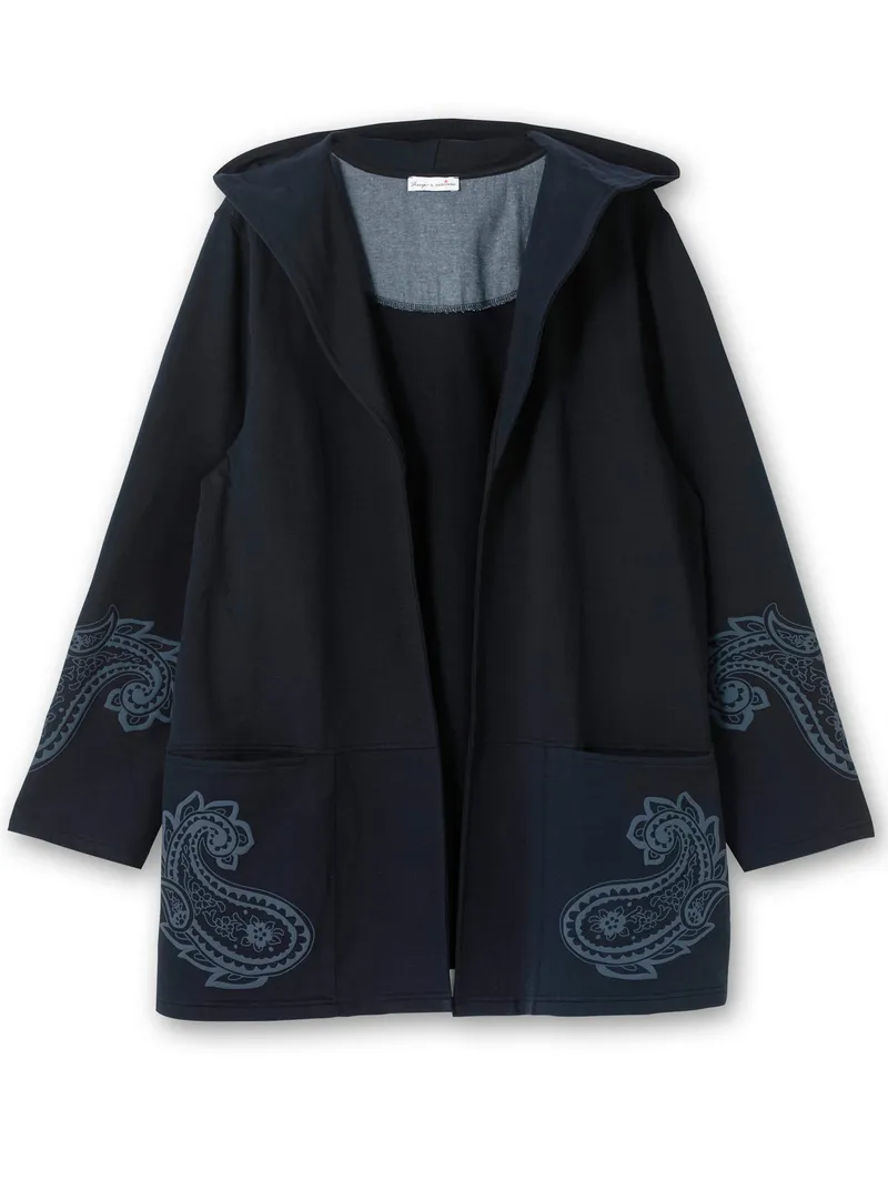 sheego by Joe Browns Sweatjacke, Dunkelblau, – Produktbild 1 von 2