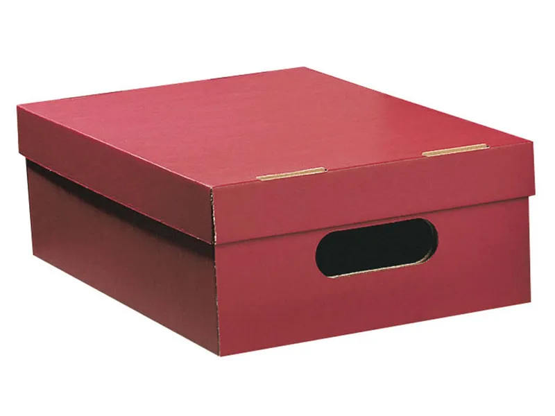 Aufbewahrungsbox "Color" aus Recyclingkarton, klein 24 x 32 x 11,5 cm, Rot, – Produktbild 1 von 1