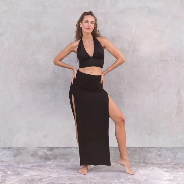 Jaya Jaya CELINE - Damen - Wrap Bra für Yoga aus Biobaumwolle, Black, – Produktbild 1 von 2