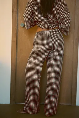 Nénés Nénés Damen vegan Hose Von Axelle Brown Vichy – Produktbild 1 von 1
