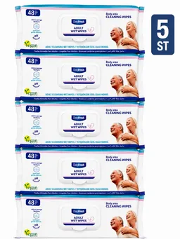 Deep Fresh Body Cleaning Reinigungstücher für Erwachsene Vegan pH-hautneutral Reinigungstücher (Vliesstoff, Einzelpack, 5-tlg., 1 Packung mit 48 Reinigungstüchern, Vegan,pH-balanciert,Micro Sponge Texture,Wiederverschließbarer Deckel) – Produktbild 1 von 1