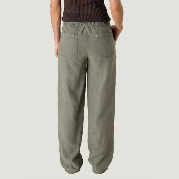 YTWOO YTWOO Relaxed Damen Leinenhose, Organic khaki, – Produktbild 3 von 4