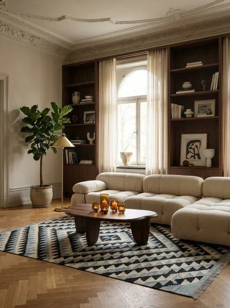 Rugtales Kelim Gashgai Mehrfarbig „Rugtales“ aus Schurwolle, 160x198 cm, Beige, – Produktbild 2 von 4