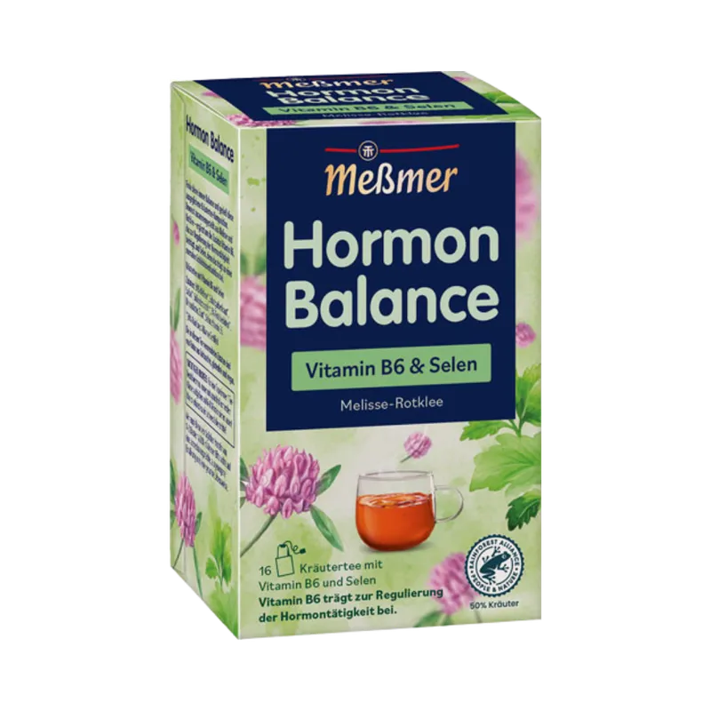 Meßmer Meßmer Hormon Balance Melisse-Rotklee, Vitamin B6 & Selen, Kräutertee, Teebeutel im Kuvert, 2. Entnahmefach/displaytauglich, 32g – Produktbild 1 von 1