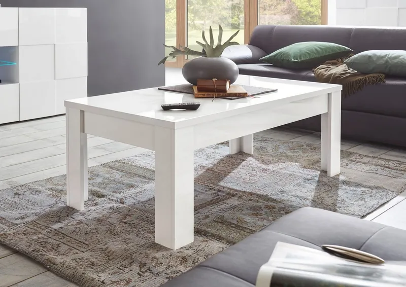 Home affaire Couchtisch Amalfi, 122 x 65 cm, Weiß, – Produktbild 1 von 5