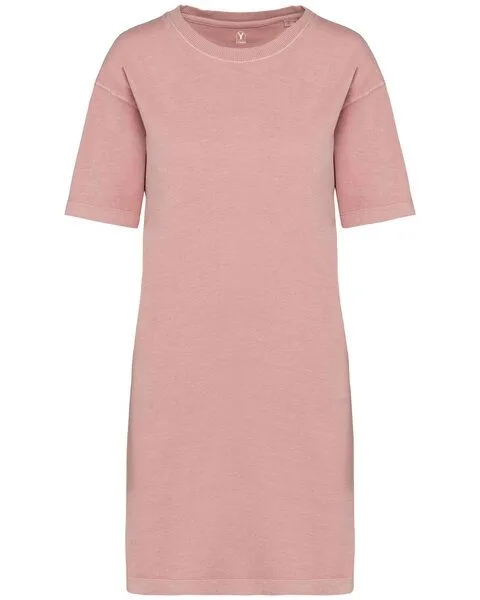 YTWOO YTWOO Ausgewaschenes Damen T-Shirt Kleid aus 100% Bio-Baumwolle, Rosa, – Produktbild 1 von 4