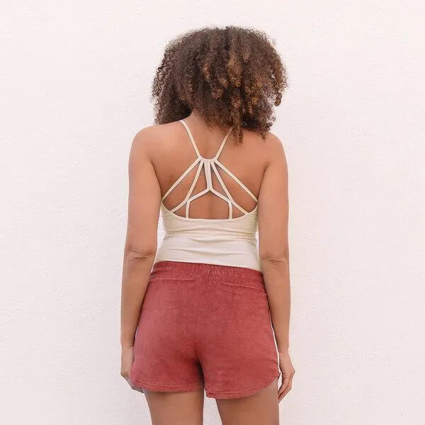 Jaya Jaya NICOLE - Damen - Top für Yoga aus Biobaumwolle mit besonderer Rückenpartie, Vanilla/creme, – Produktbild 1 von 4