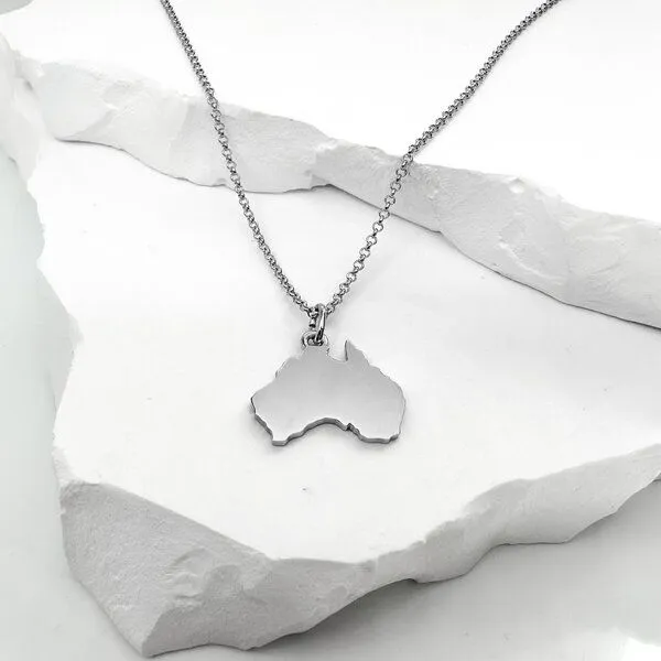 MOANINA MOANINA Kette Australien Kontinent - 925 Silber/18k Gold Vermeil - 3 Längen, Silber, – Produktbild 3 von 4