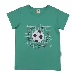 Walkiddy Walkiddy T-Shirt Grün Fußball-Frontprint Bio-Baumwolle GOTS – Produktbild 1 von 1
