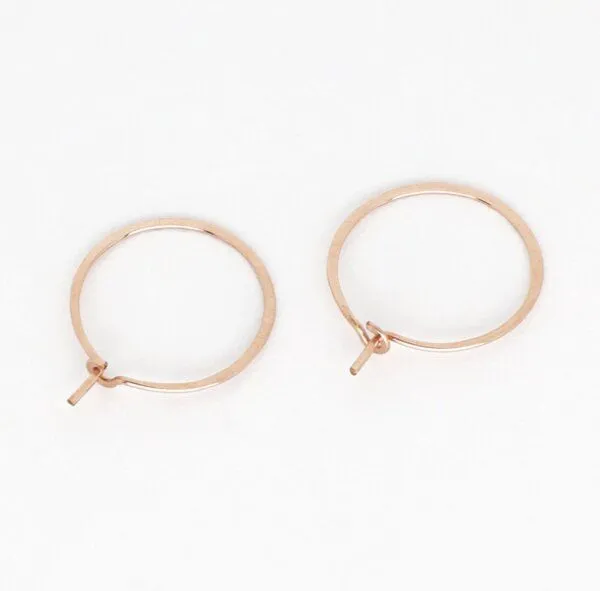 BELLYBIRD Jewellery BELLYBIRD Jewellery CREOLEN - Kreis, gehämmert, S/M/L, Rosé vergoldet, – Produktbild 1 von 4