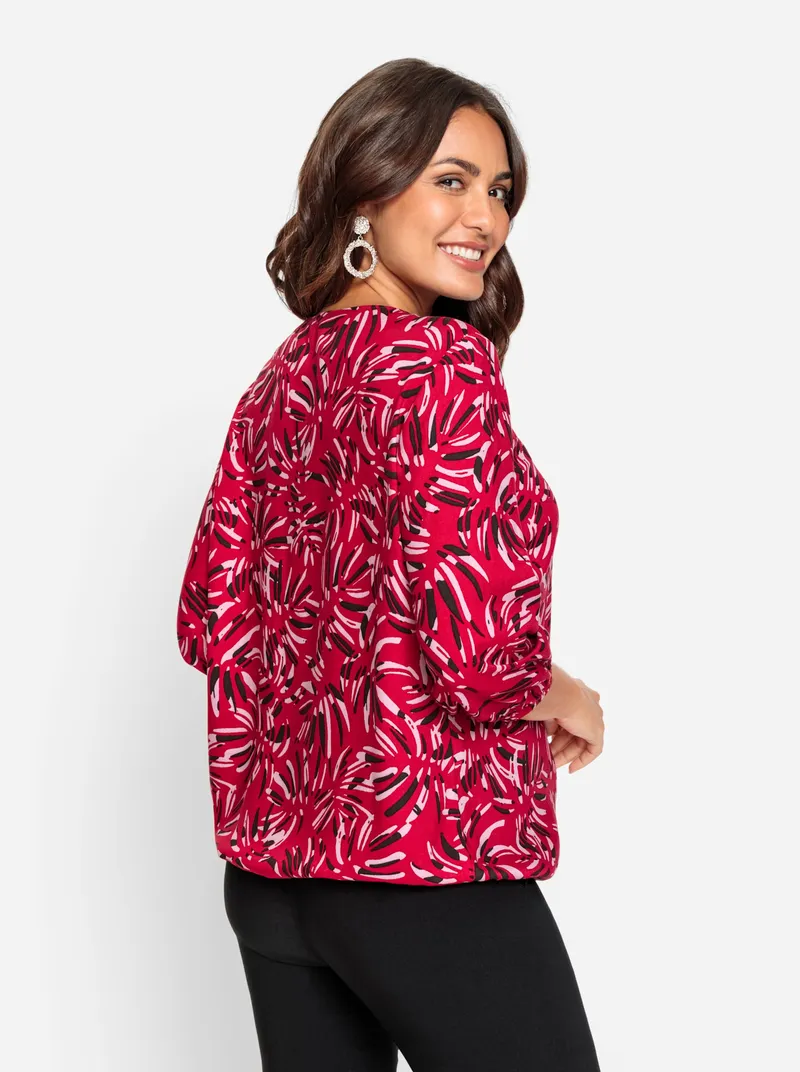 Witt Druckbluse rot-graphit-bedruckt, Rot-graphit-bedruckt, – Produktbild 2 von 2