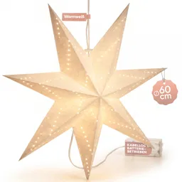 Casaria® Papierstern LED Creme Ø60cm 7 Arme – Produktbild 1 von 1