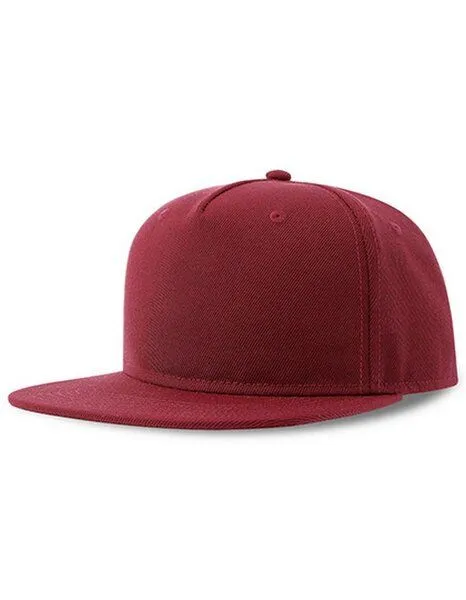 Atlantis Headwear Atlantis Headwear recycelte Flat-Cap mit Kunststoffverschluss, Cardinal rot, – Produktbild 1 von 2