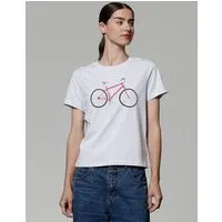 watapparel watapparel T-Shirt Frauen Pink Bike, Cool heather grey, – Produktbild 1 von 1