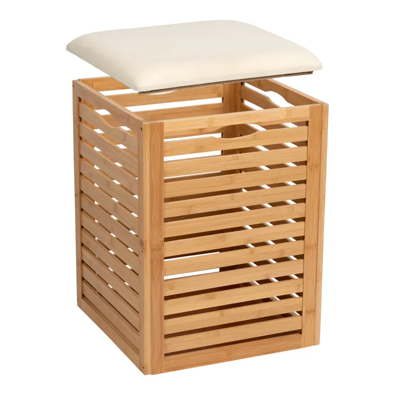 genialo genialo Bambus-Aufbewahrungshocker, Braun, – Produktbild 2 von 4