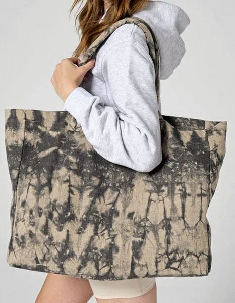 Westford Mill Westford Mill Tasche Shopper Einkaufstasche Strandtasche Canvas Stoff Bedruckt, Sand/schwarz, – Produktbild 2 von 2