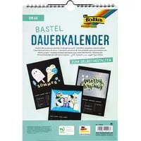 folia folia Dauerkalender mit Spiralbindung 170g/m², Papier schwarz, Druck silber, DIN A4 – Produktbild 1 von 1
