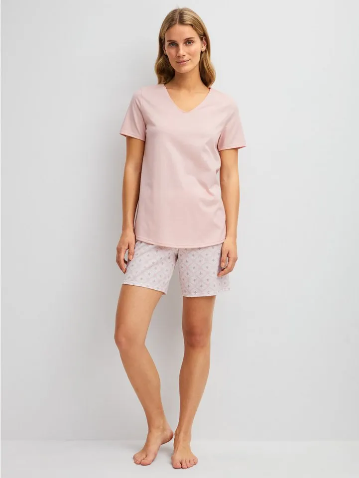 CALIDA CALIDA Shorty Blooming Nights Damen (2 tlg) weich und angenehm leicht, Rosa, – Produktbild 3 von 4