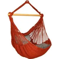 HängemattenGlück HängemattenGlück Hängesessel BALAO GRANDE aus Bio-Baumwolle - GOTS zertifiziert, Dry chili-rost, – Produktbild 1 von 1
